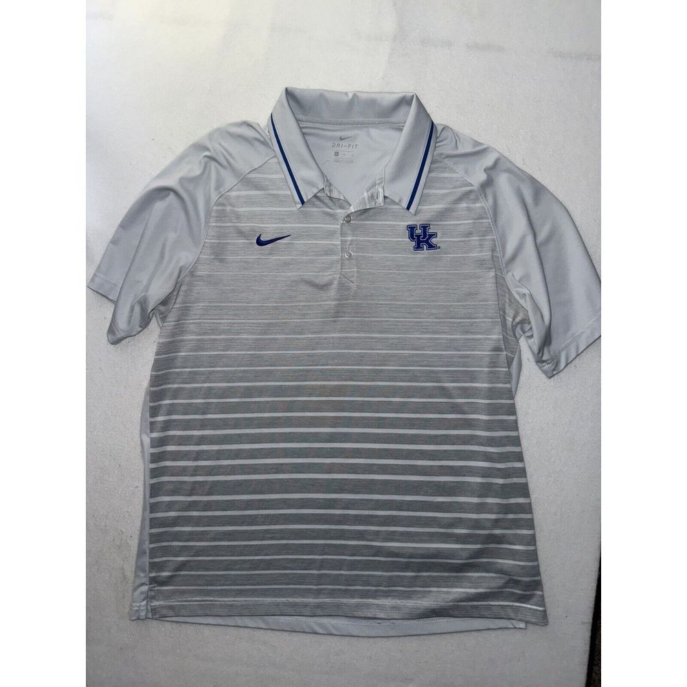 Nike Gray Striped Polo Shirt
